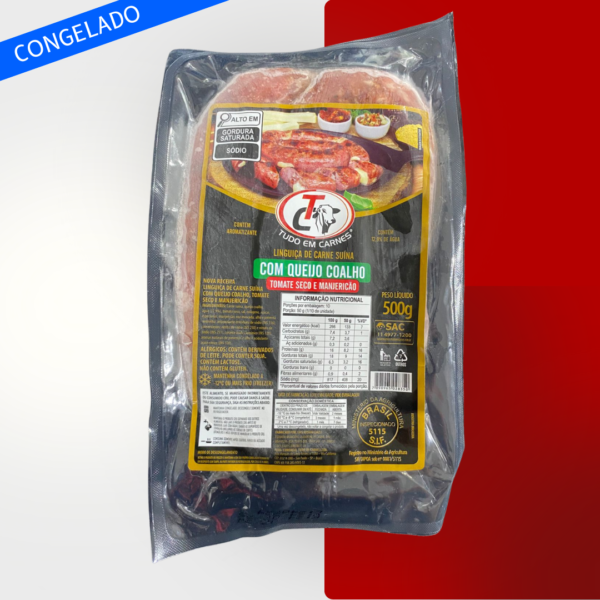 Linguiça Queijo Coalho, Tomate Seco e Manjericão TC 500g