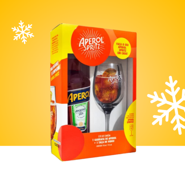 Kit Aperol 750ml + Taça de Vidro